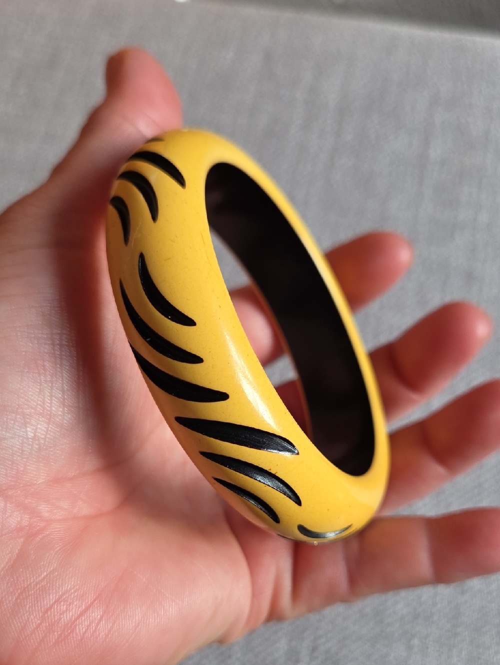 Yellow and Black  Bangle Bracelet